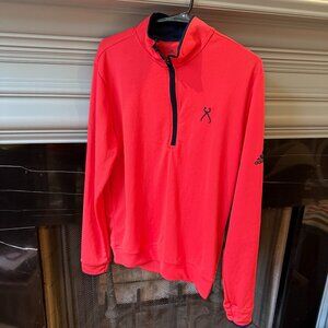 ADIDAS Red (with Blue Accents)  Three Quarter Zip TPC Sugarloaf Logo Size Small